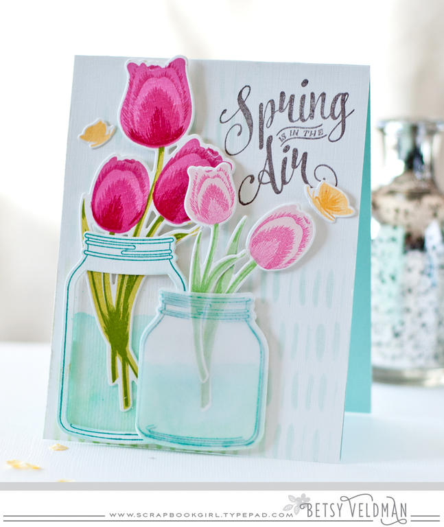stamps: tulip time, just the jar: quart, just the jar: pint<br />
ink: aqua mist, tropical...