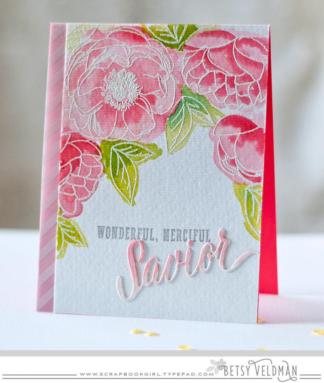 stamps: peonies on parade, inspired: savior<br />
ink: versamark, berry sorbet, sweet blush,...