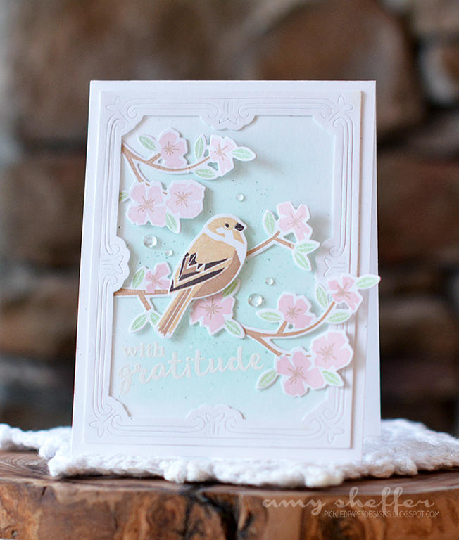 Stamps: Spring Woods<br />
<br />
Dies: Spring Woods, Cover Plate: Pretty Frame<br />
<br />...