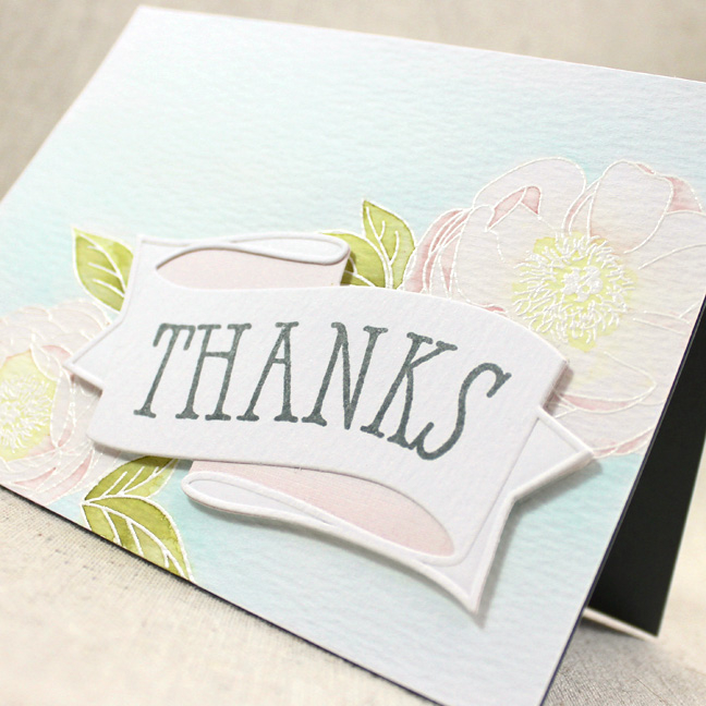 Stamps: Peonies on Parade, Layered Banner Banter - Papertrey Ink<br />
Cardstock: Stormy Sea,...
