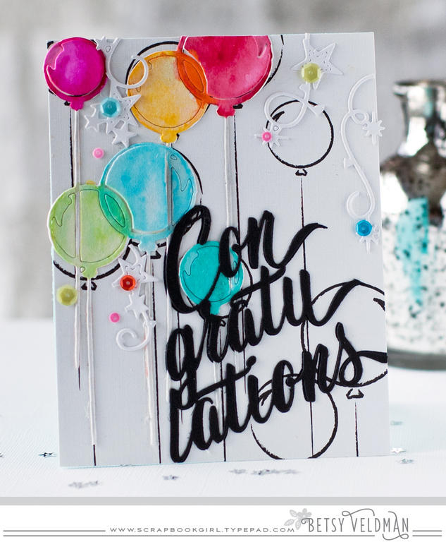 cardstock:  true black<br />
dies: best birthday, paper clippings, congratulations<br />...
