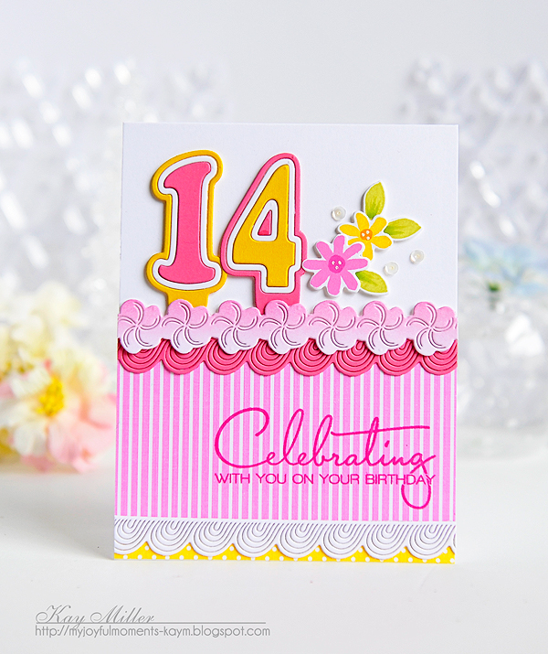 STAMPS: Just Desserts, Be<br />
DIES: Big Birthday Candles, Frosted Borders, Be<br />
INK:...