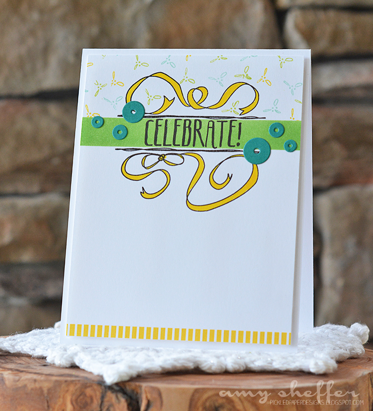Stamps: Splits: Celebrate Dies: Shaker Shapes: Circle Ink: Aqua Mist, Green Parakeet, Bright...