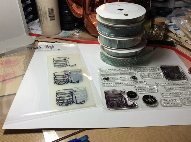 Ocean Tides ribbon stacked in the same order as the ribbons stack in Studio Style with shrinky...