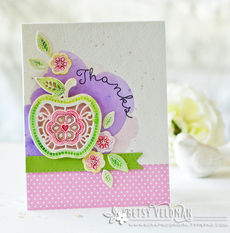 stamps: what the doodle: apple<br />
ink: true black, versamark<br />
dies: what the doodle:...