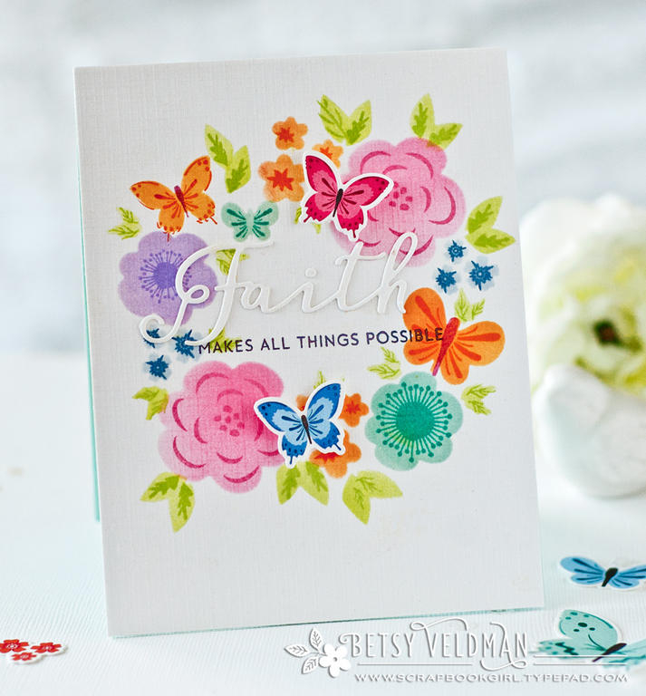 stamps: color pop butterflies, color poo florals, inspired: faith<br />
ink: hibiscus burst,...