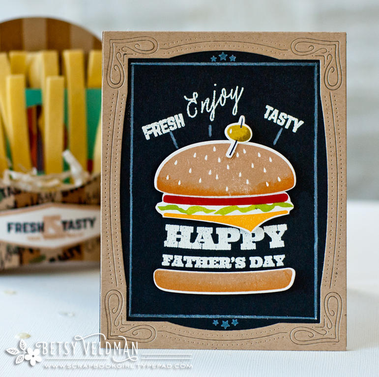 stamps: king of the grill, treat box tag lines, boxed background stripes, grand ampersand<br />...
