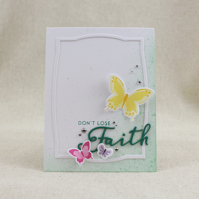 Stamps: Color Pop Butterflies Kit, Inspired: Faith - Papertrey Ink<br />
Cardstock: white<br />...