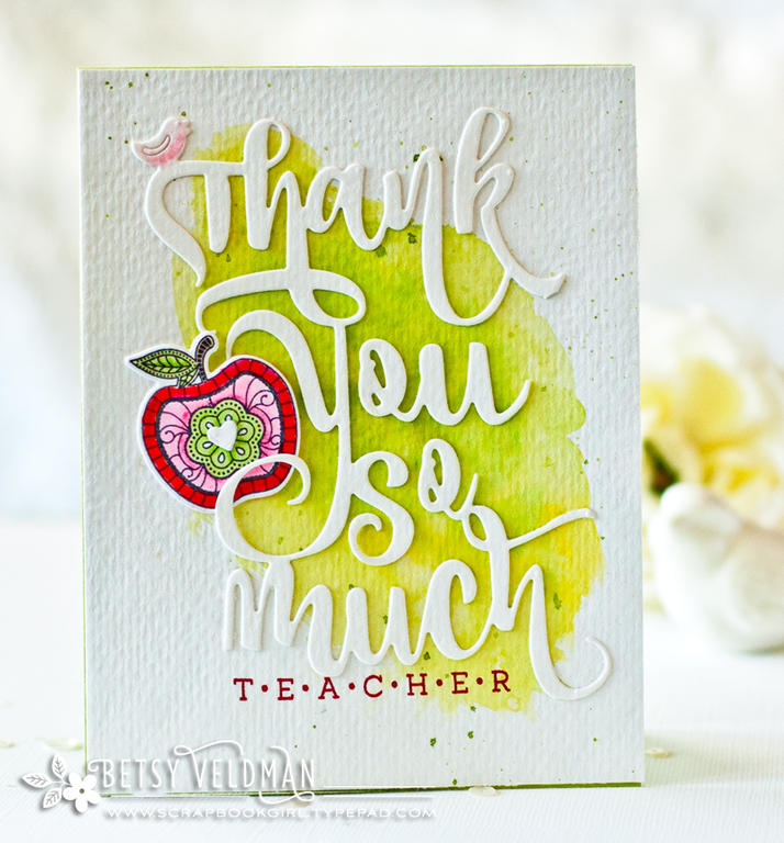 stamps:  paper clippings: thank you, what the doodle: apple<br />
ink: pure poppy, memento...