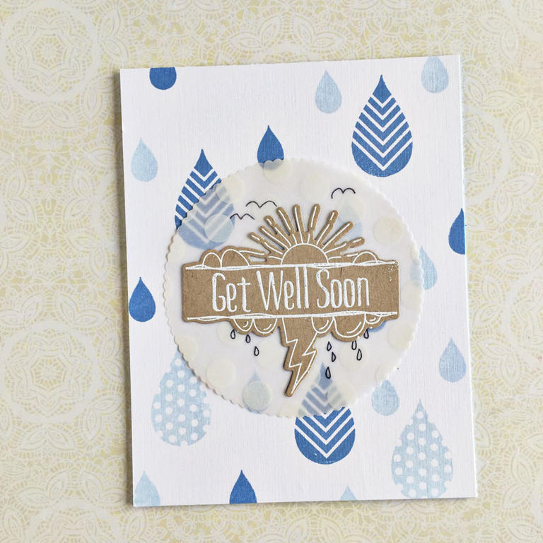 size: 4 1/4&quot; x 5 1/2&quot;<br />
<br />
stamps: Splits: Get Well Soon, Rainy Day...