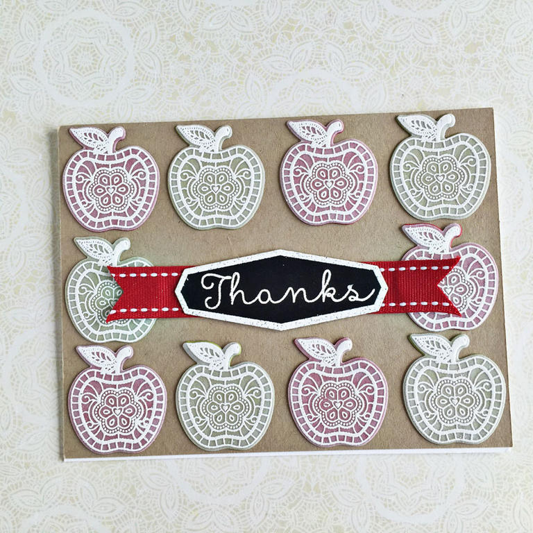 size: 5 1/2&quot; x 4 1/4&quot;<br />
<br />
stamps: What the Doodle: Apple, Treat Box Tag...