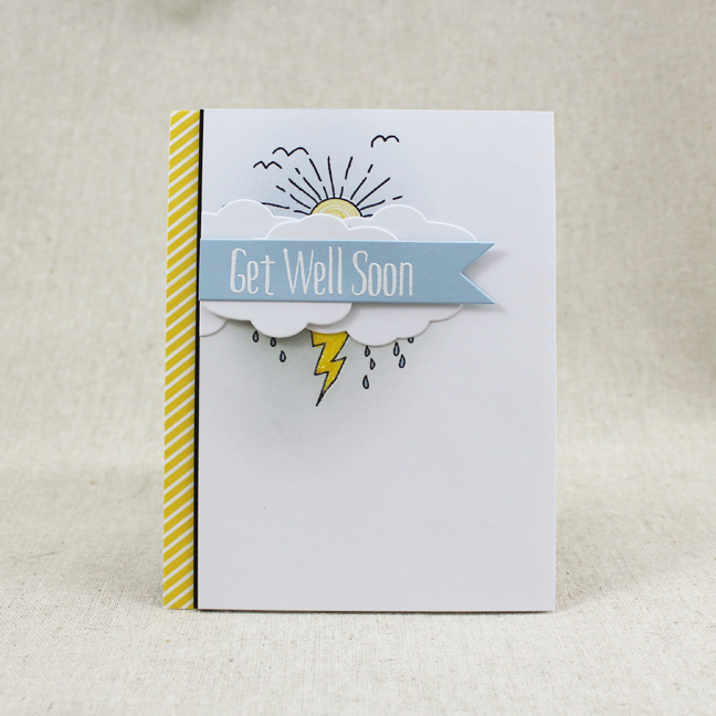 Stamps: Splits: Get Well Soon - Papertrey Ink<br />
Cardstock: True Black, Bright Buttercup +...