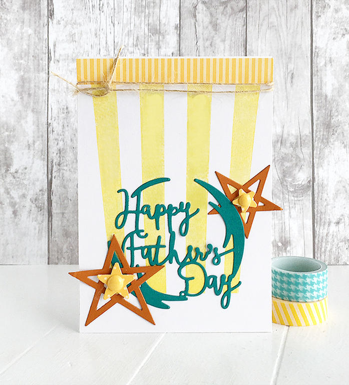 STAMPS: Boxed Background Stripes<br />
INK: Bright Buttercup<br />
PAPER: white, Tropical...