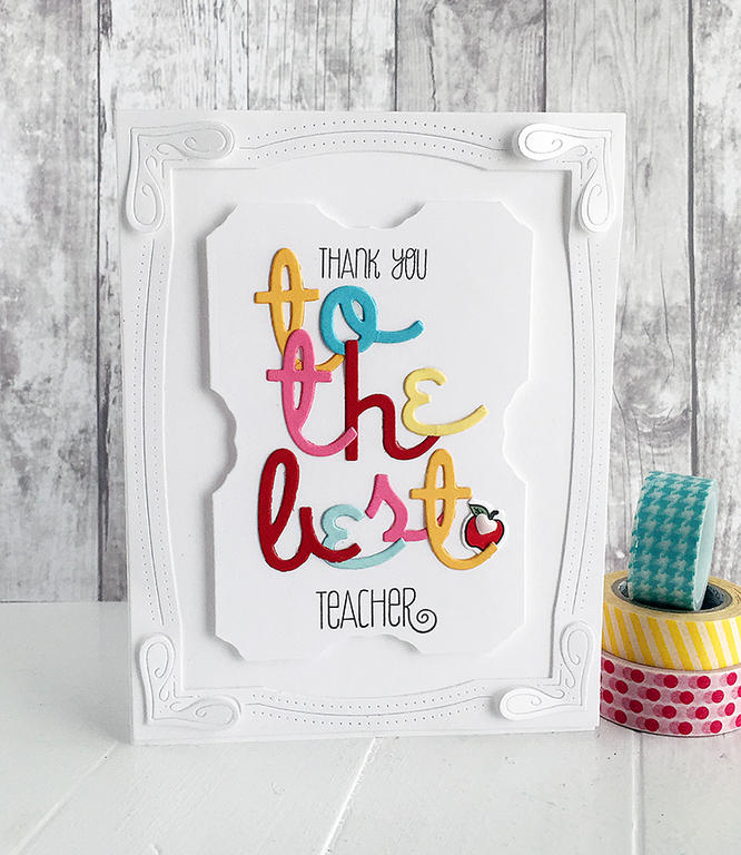 STAMPS: Dress Up Dolls: School Days<br />
INK: True Black<br />
PAPER: white, Summer Sunrise,...