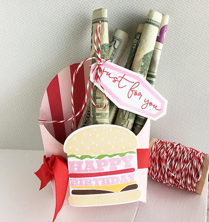 STAMPS: King of the Grill, Boxed Background: Stripes<br />
INK: Fine Linen, New Leaf, Pure...