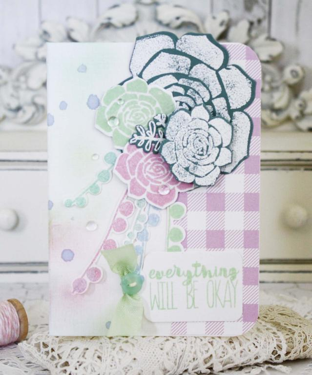 Papertrey Ink Supplies Used:<br />
Stamps:<br />
Super Succulents<br />
Ink:<br />
Mint...
