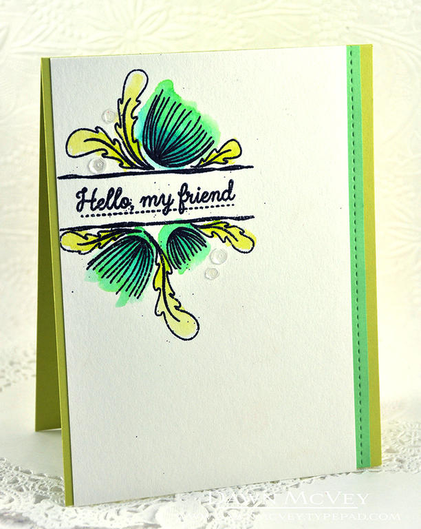 Paper: watercolor card stock, limeade ice, vintage jadeite<br />
Stamps: Splits: Thank You,...