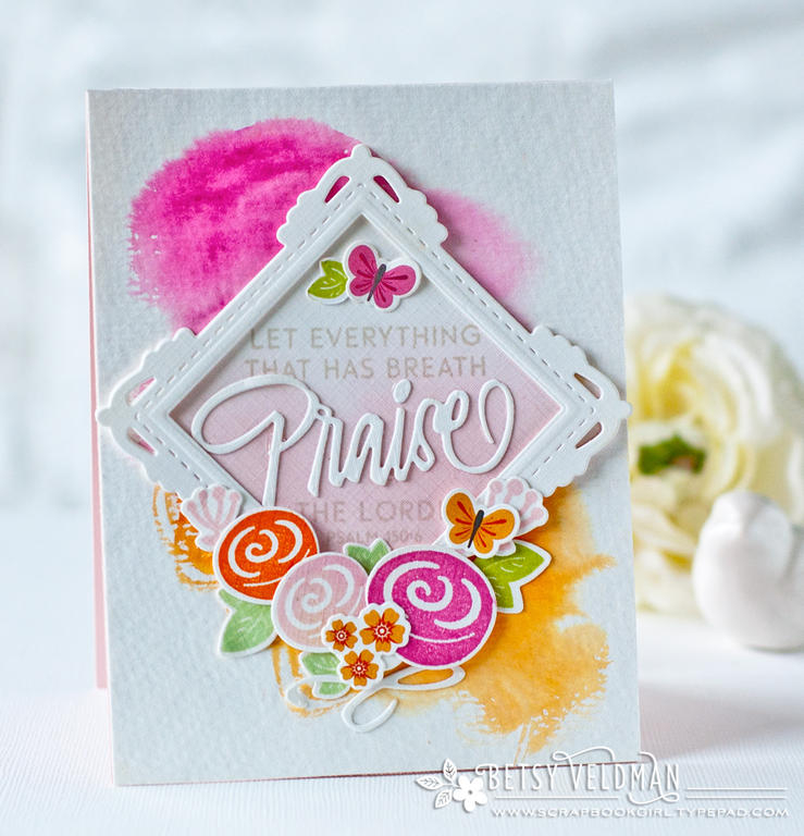 stamps: inspired: praise, paper clippings: thinking of you<br />
ink: raspberry fizz, summer...