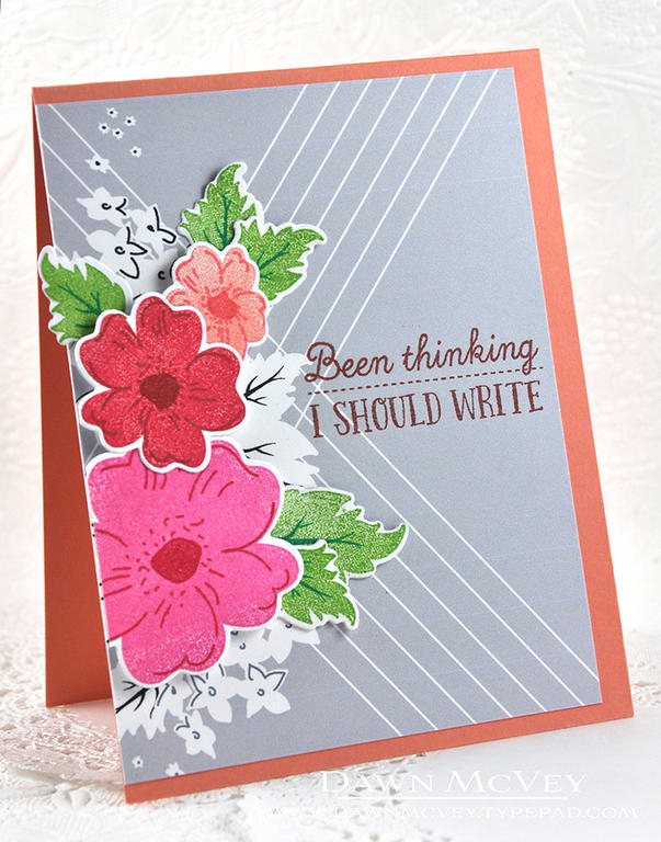 Paper: Floral Sketches coloring page, melon berry, stamper&#039;s select white<br />
Stamps:...