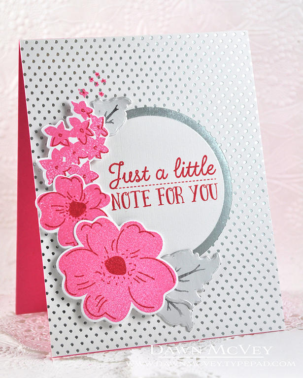 Paper: stamper&#039;s select white, hibiscus burst, luxe silver card stock, luxe silver...