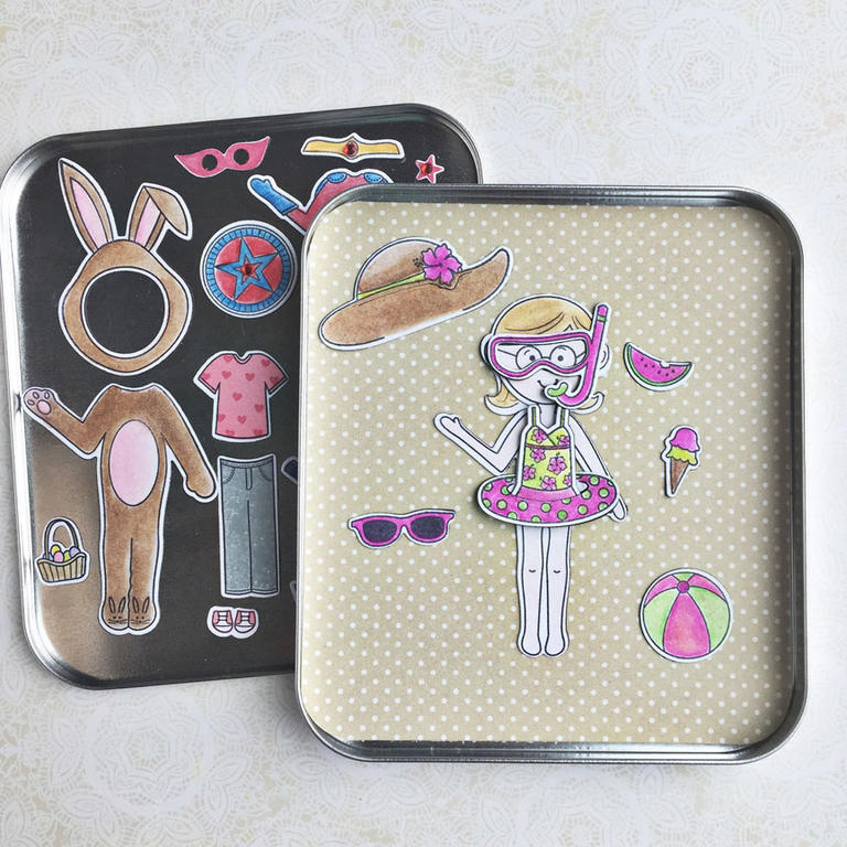 stamps: Dress Up Dolls: Summer, Dress Up Dolls: Basics<br />
<br />
ink: True Black<br />
<br...