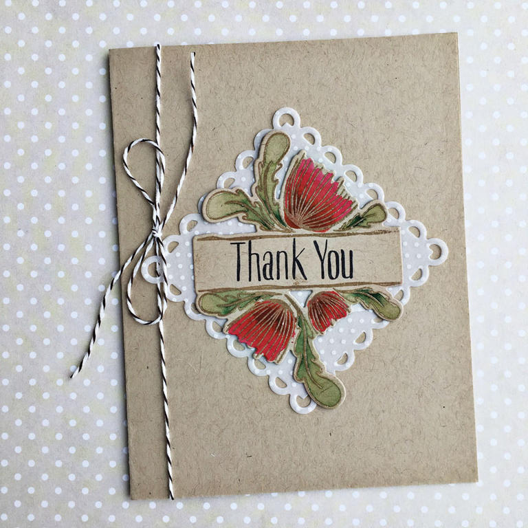 size: 4 1/4&quot; x 5 1/2&quot;<br />
<br />
stamps: Splits: Thank You<br />
<br />
ink:...