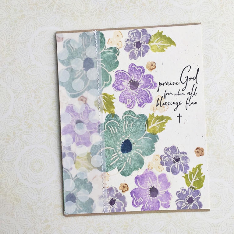 size: 4 1/4&quot; x 5 1/2&quot;<br />
<br />
stamps: Floral Sketches, Walk By Faith<br />
<br...
