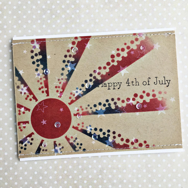 size: 5 1/2&quot; x 4 1/4&quot;<br />
<br />
stamps: Keep it Simple: Bless the USA, Red, White...