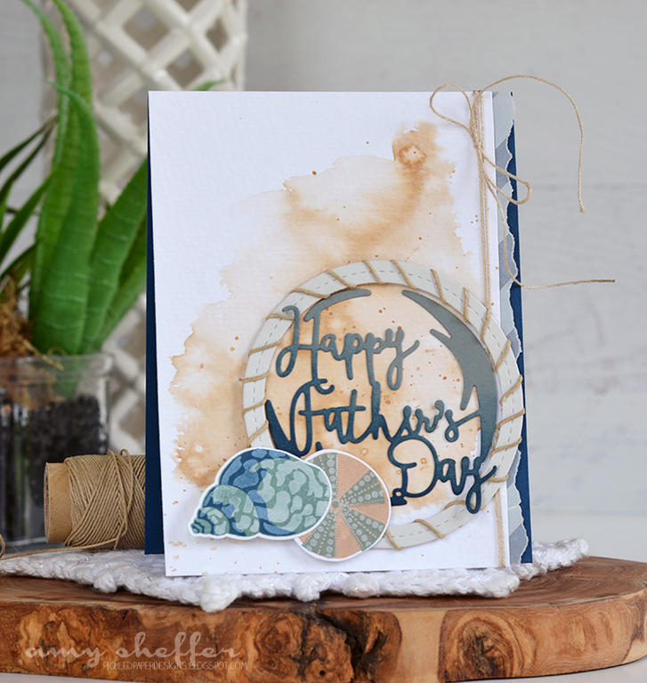 Stamps: Simple Seashells<br />
<br />
Dies: Simple Seashells, Shaped Sayings: Father&#039;s...