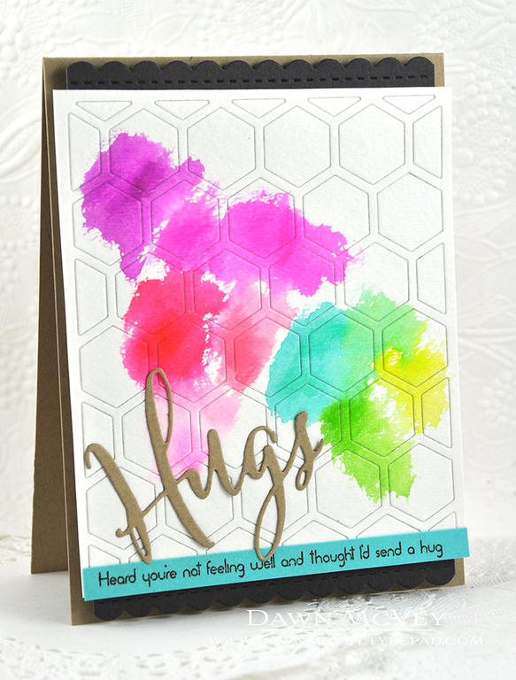 Paper: watercolor card stock, smokey shadow, hawaiian shores, kraft<br />
Stamps: The Skinny<br...