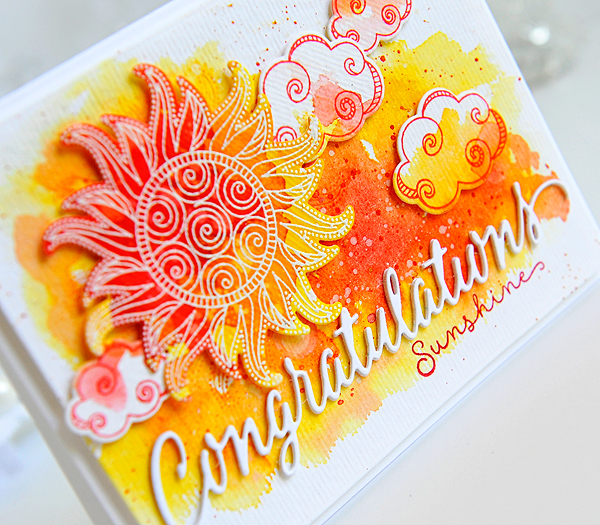 STAMPS: What The Doodle: Sun<br />
DIES: What The Doodle: Sun, Big Basics: Congratulations<br...