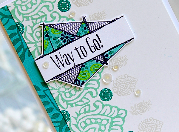 STAMPS: Splits: Way To Go, Woodblock Prints<br />
DIES: Splits: Way To Go<br />
INK: Aqua...