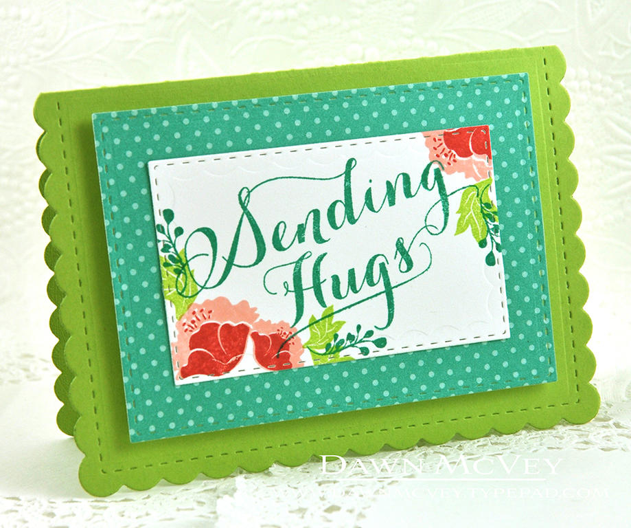Paper: stamper&#039;s select white, green parakeet, hawaiian shores bitty dot<br />
Stamps:...