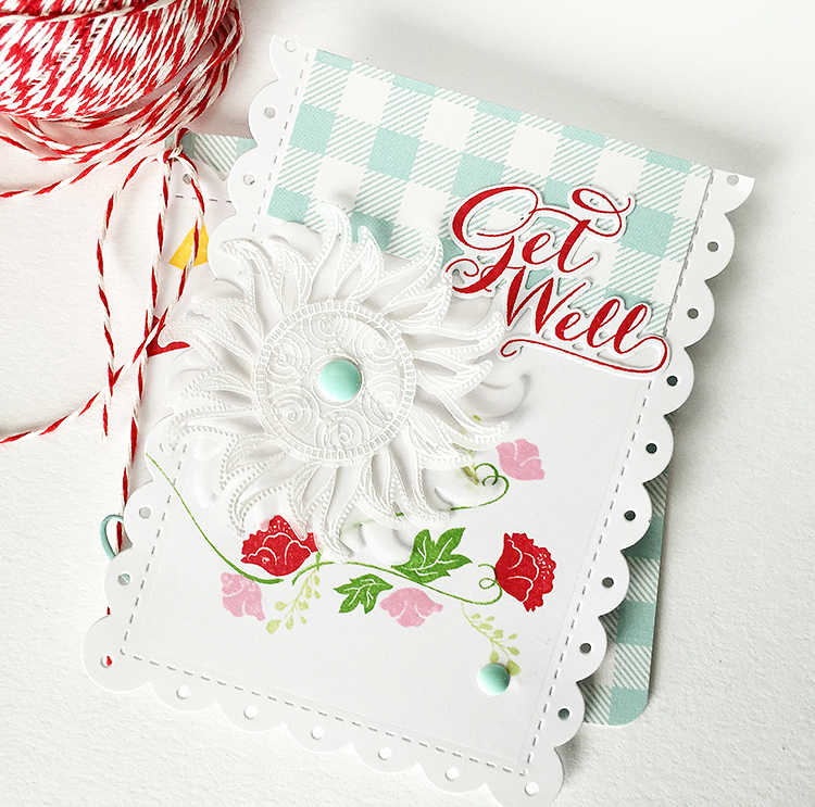 STAMPS: What the Doodle: Sun. Graceful Greetings II<br />
INK: Pure Poppy, Lovely Lady, New...