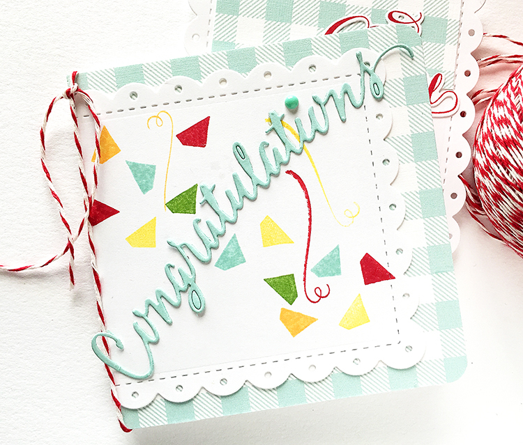 The shapes in the set reminded me of confetti, so I used them as such!<br />
<br />
STAMPS:...