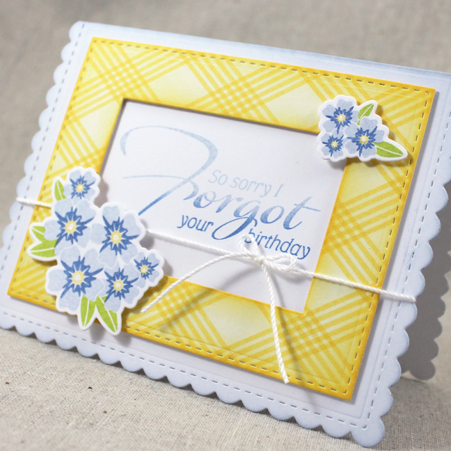 Stamps: Forget Me Nots, Background Basics: Super Stripes - Papertrey Ink<br />
Cardstock:...