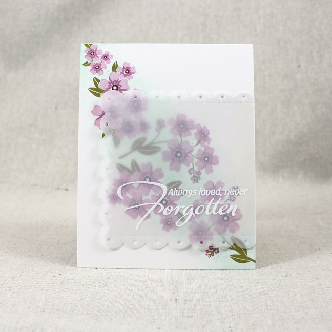 Stamps: Forget Me Nots - Papertrey Ink<br />
Cardstock: Rustic White, Vellum - Papertrey Ink<br...