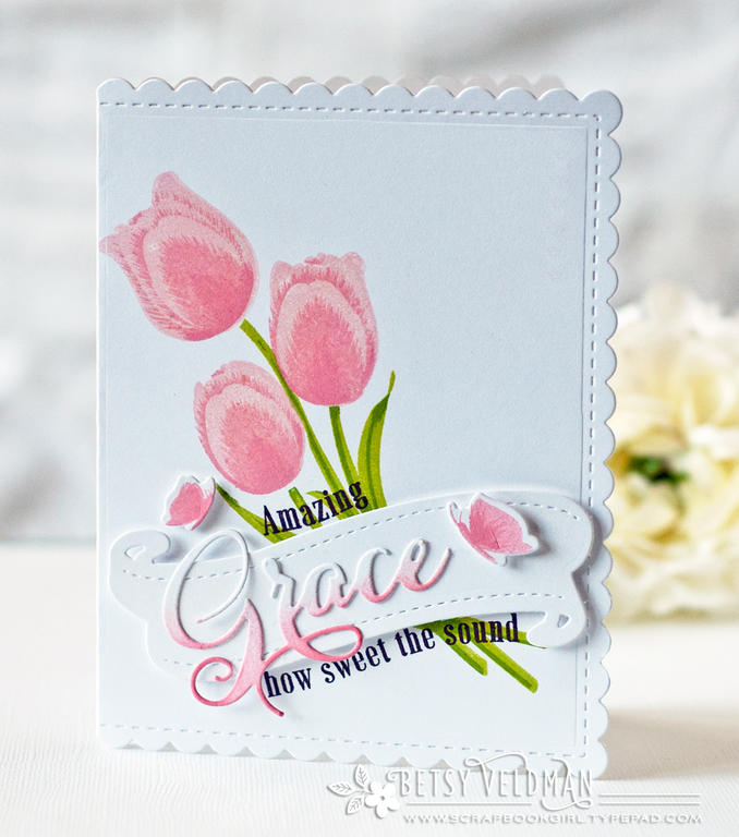 stamps: inspired: grace, tulip tine<br />
ink: sweet blush, pale peony, green parakeet, new...