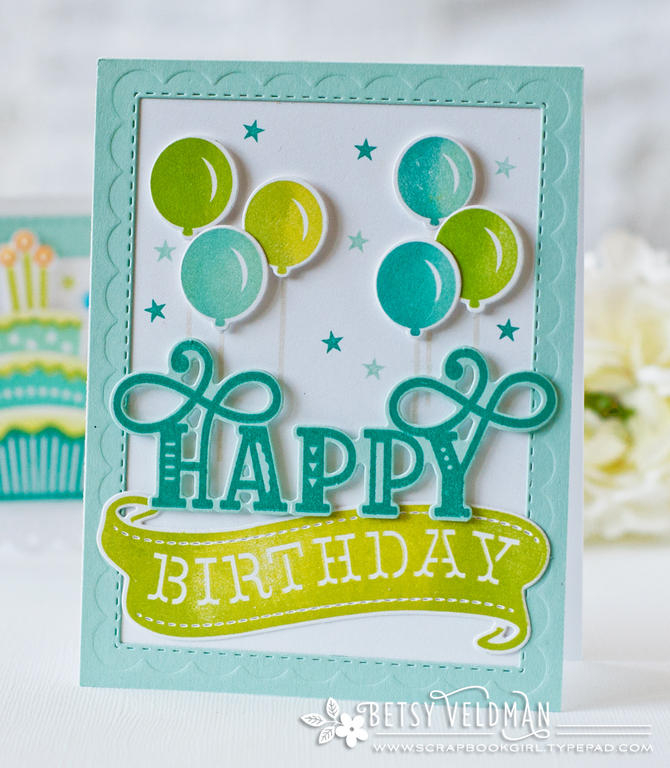 stamps: paper clippings: birthday<br />
ink: green parakeet, new leaf, limeade ice, aqua mist,...