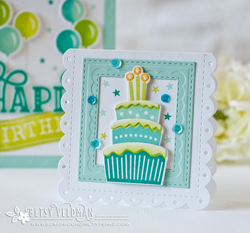 stamps: paper clippings: birthday<br />
ink: green parakeet, limeade ice, aqua mist, hawaiian...