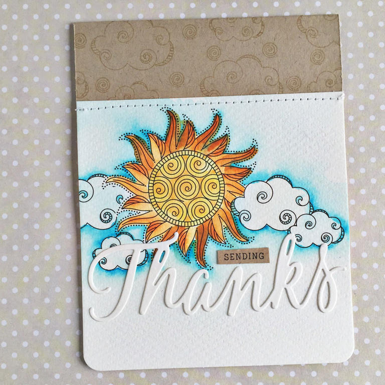 size: 4 1/4&quot; x 5 1/2&quot;<br />
<br />
stamps: What the Doodle: Sun<br />
<br />
ink:...