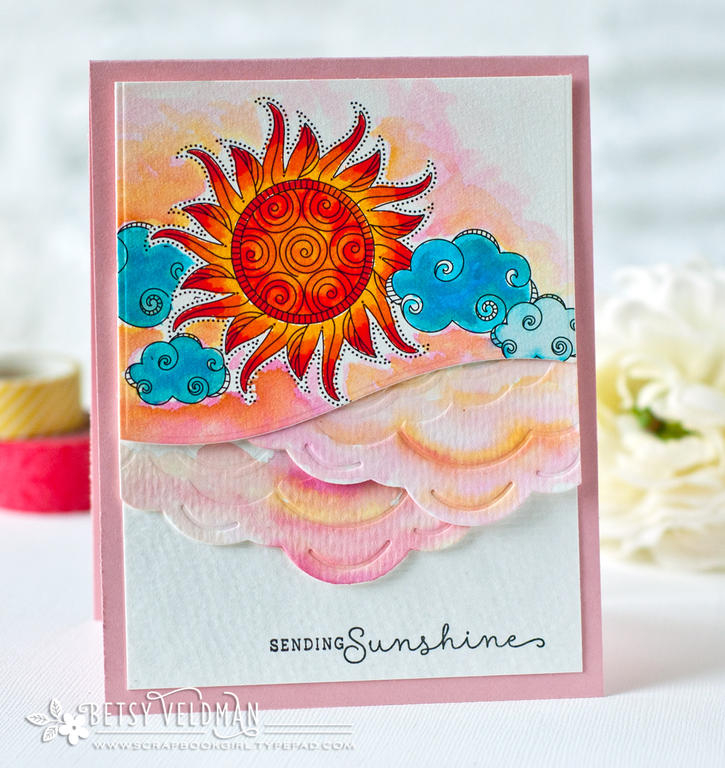 stamps: what the doodle: sun<br />
ink: true black, hibiscus burst, harvest gold<br />...