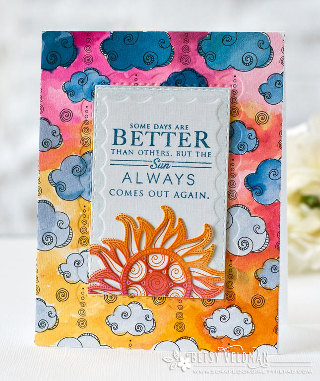 stamps: what the doodle: sun, hello sunshine<br />
ink: enchanted evening, spring rain,...