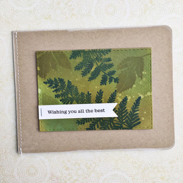 size: 5 1/2&quot; x 4 1/4&quot;<br />
<br />
stamps: The Skinny, Meadow Greens<br />
<br />...