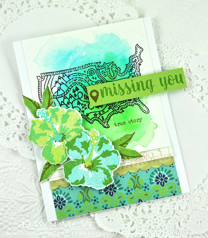 Paper: watercolor card stock, stamper&#039;s select white, green parakeet, woodblock prints...