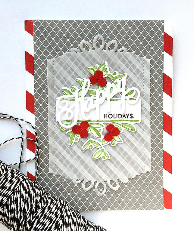Happy Holidays card:<br />
STAMPS: Splits: Best Wishes, Home for the Holidays<br />
INK: True...