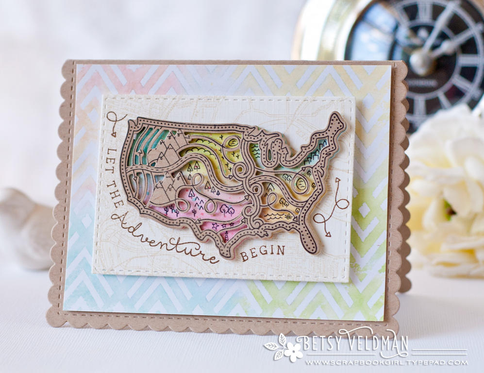stamps: what the doodle: map<br />
ink: palette noir, cocoa bean, aqua mist, green parakeet,...