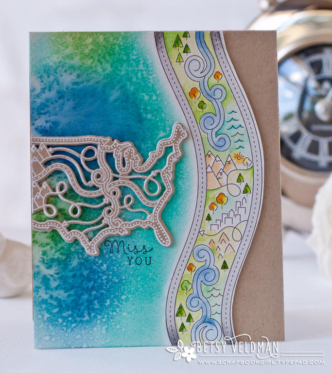 stamps: what the doodle: map<br />
ink: tropical teal, aqua mist, new leaf, versamark<br />...