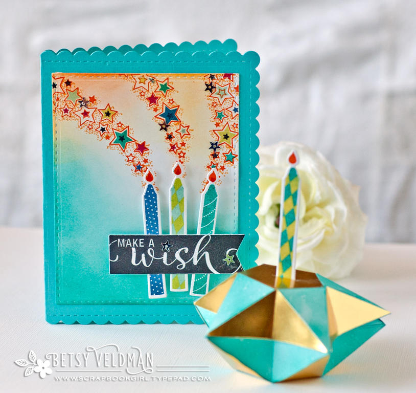 STAMPS:  number the stars, background basics: galaxy, wishes come true<br />
INK:  tropical...