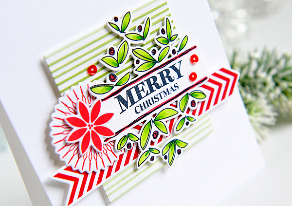STAMPS: Splits: Best Wishes, Oh Holy Night, Snowflake Flurries. Cup Of Cheer, Happy Notes<br />...